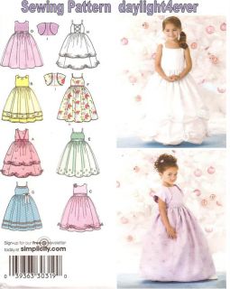Pageant Formal Flower Girl Toddler Girl Dress Pattern 3943 Simplicity New Bolero