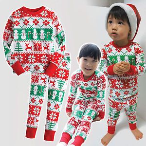 Baby Toddler Boy Girl Christmas x mas Sleepwear Pajama Set "Snow Winter"