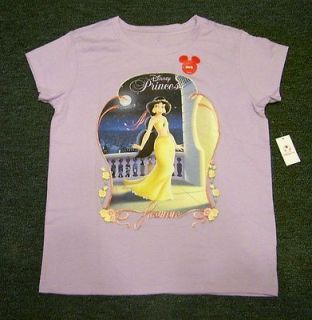 New  Princess Jasmine Lavender Shirt Girls Large 10 12 Aladdin