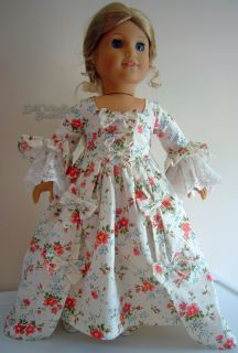 Apryl Doll Clothes Fits American Girl Elizabeth Beautiful Floral Gown Shoes