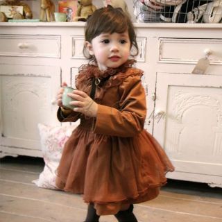Girl Kid Double Breasted Tulle Collar Outwear Trench Coat Jacket Costume Sz 2 7
