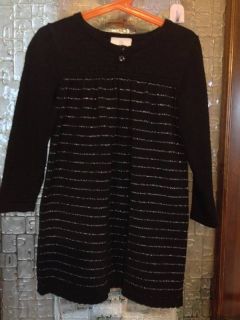 Hanna Andersson Black Sweater Dress Sz 110 VEUC