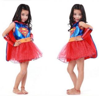 Kids Toddler Tutu Super Hero Halloween Christmdress Costume Cosplay Superman