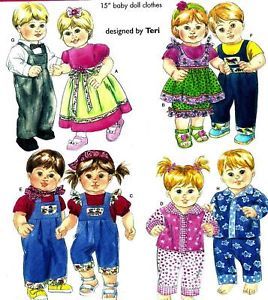 15" Doll Clothes Bitty Baby Twins Pattern 4268 New