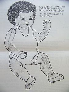 Soft Sculpture Sasha Doll Pattern Black White Baby Boy or Girl Clothes