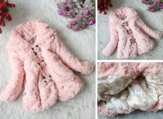 Baby Toddler Girls Hot Faux Fur Fleece Coat Kids Winter Warm Jacket Clothing