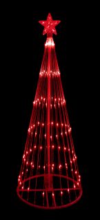 9' Red LED Light Show Cone Christmas Tree Lighted Yard Art Decoration