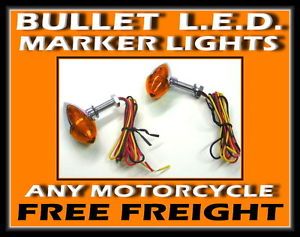 Chrome Bullet LED Marker Lights Any Motorcycle Custom