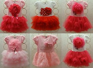 Girls Kids Pettiskirt Tutu Skirt 2 8Y Baby Party Dress Flower Pettidress Clothes