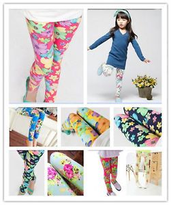 Girls Clothing Baby Child Flower Floral Pencil Pant Trousers Size 5 7 9 11 13