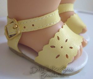 Apryl Doll Clothes Fits Bitty Baby Twins Yellow Sandals Shoes