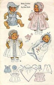 Vintage 11" DY Dee Baby Doll Clothes Pattern 632