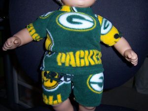 Greenbay Packers Fabric Doll Clothes Fit American Girl 15" Bitty Baby Dolls
