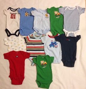 Lot of 11 Newborn Onesies Carter's Disney Mix Baby Clothes