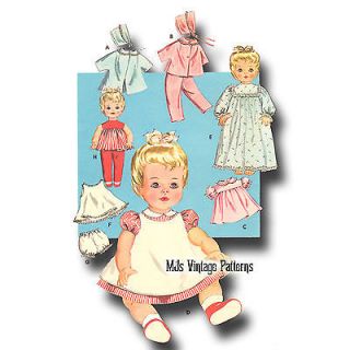 Vintage Baby Doll Clothes Dress Wardrobe Pattern 25" 26" Toodles Kissy