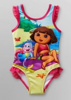 Dora The Explorer Boots UPF 50 Swim Bathing Suit Sz 2T 3T 4T or 5T $24