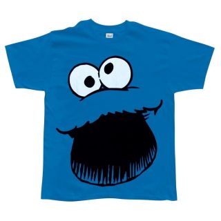 Sesame Street Cookie Monster Face Youth T Shirt Halloween Costume Tee