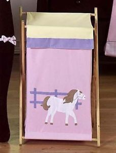 Sweet JoJo Designs Baby Kid Clothes Laundry Hamper for Pretty Pony Horse Bedding