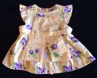 Gymboree Pretty Pansy Apron Dress Easter Size 0 3 Months
