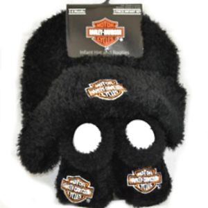 Harley Davidson Infant Boys Cap Hat Booties Gift Set Apparel Black 3 6 MO