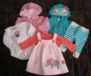 Lot of 6 Pcs Baby Girl Clothing Size 3 Months Carter's Old Navy Little Wonders