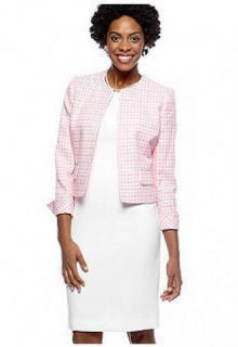 NWT Women's Le Suit Petite Pink Plaid Jacket Dress Fully Lined Was $200