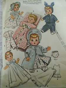 Vintage 50s McCalls Dydee Ginette Baby Doll Sewing Pattern Clothes Tiny Tears