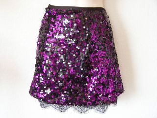 Baby Phat Purple Sequin Mini Skirt Fully Lined Sizes 11 17 MSRP $54