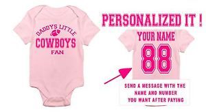 Pink Daddys Mommys Cowboys Fan Baby Onesie Jersey T Shirt Infant Dallas Clothes