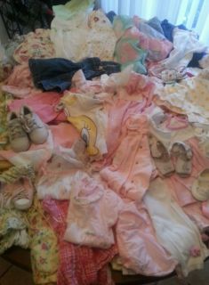 Huge Lot of Baby Girl's Clothes 0 3 3 6 6 9 12 18 Months Over 100 Pieces