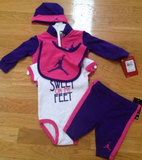 Nike Air Jordan Newborn Baby Girl 5 Piece Outfit Set 3 6M $75 00 New