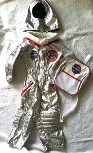 Halloween Toddler Boys Girls Silver Astronaut Space Suit Costume 3T 4T