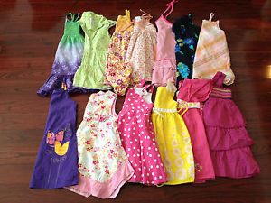 13 Used Baby Girl 4T 4 Spring Summer Clothes Lot Outfit Dress Free SHIP