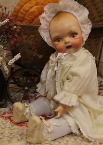 19" E I H 1912 Horsman Antique Baby Doll in Old Vintage Clothing