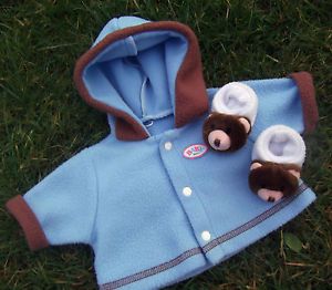 Baby Born Boy Girl Blue Hoody Coat Teddy Shoes Zapf 16 17" Doll Clothes
