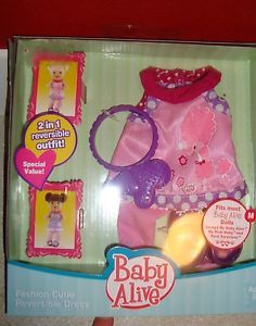 Lot of 4 Hasbro Baby Alive Doll Clothes Outfits Reversible New