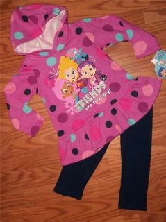 Bubble Guppies New Toddler Girls Hoodie Shirt Leggings 2 PC Set Size 2T 3T 4T