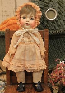15" Composition Cloth Jointed Old Antique Vintag Baby Doll in Original Clothes