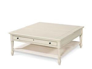 Summer Hill Cotton White Square Lift Top Coffee Table
