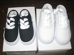 White or Black Sneakers Canvas Oxfords Girls Infant Toddler Sizes 1 to 10 New