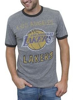 New Authentic Mens NBA Junk Food Los Angeles Lakers Tri Blend Ringer T Shirt