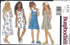 Uncut Butterick Sewing Pattern Little Girls Spring Dress Jumpsuit 4518 Sew