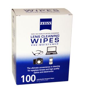 Zeiss Lens Cleaning Wipes 100 PC Pre Moistened Laptop Eyeglass Lense Camera LED