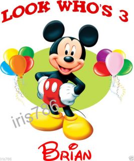 Mickey Mouse Birthday Shirt Personalized T Shirt with Custom Name