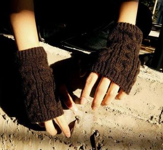 Men's New Unique Fingerless Cool Short Soft Warm Gloves Mittens Black Coffee