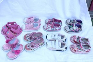 Lot of Shoes for Toddler Girl Pink Skechers Puma Converse 8 Pairs Size 4 5 6