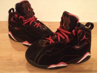 Nike Air Jordan True Flight Black Pink White Baby Girl Toddler 8c Shoes $75