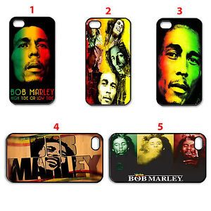 Assorted Design Bob Marley Jamaica Reggae Fans Black Apple iPhone 4 4S Hard Case