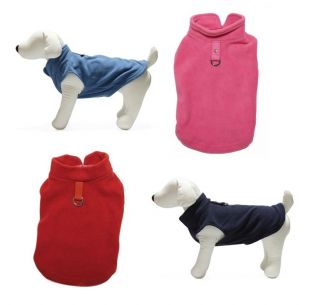 Gooby Fleece Vest Soft Dog Sweater Harness All Colors Sizes Easy on Off w O Ring