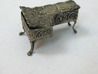 Vtg Sterling Silver Miniature Baby Grand Piano Figurine Pillbox
